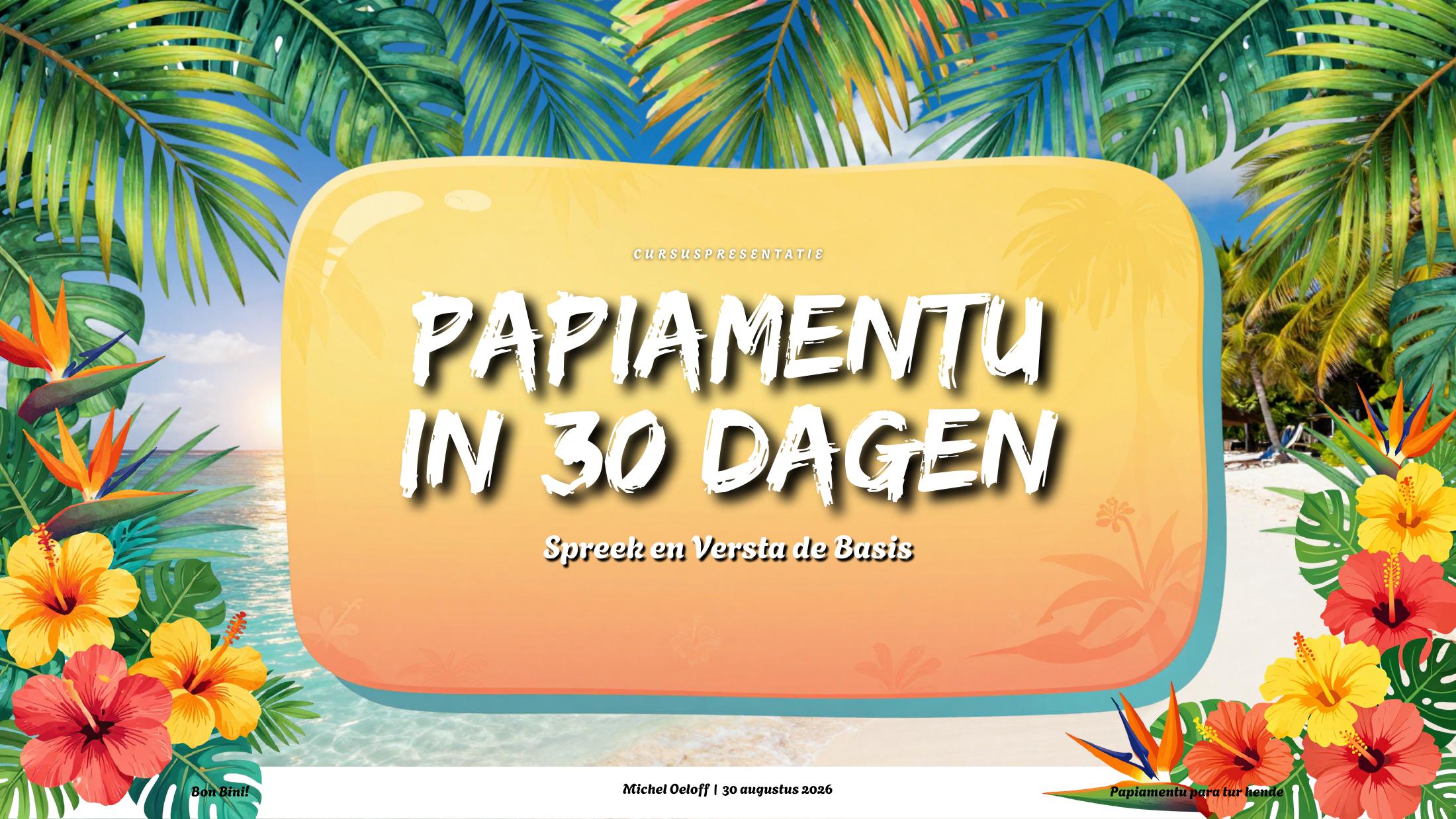 Cover van de cursus Papiamentu in 30 dagen